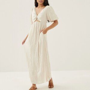 BNWT Love Bonito Lynn Padded Textured Fit & Flare Maxi Dress in Ivory